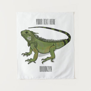 Iguana cartoon illustration  tapestry