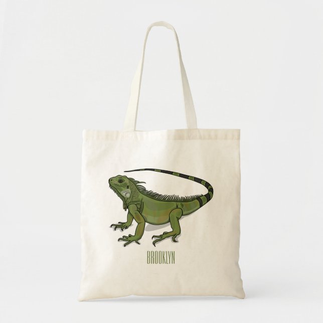 Iguana cartoon illustration   tote bag (Front)