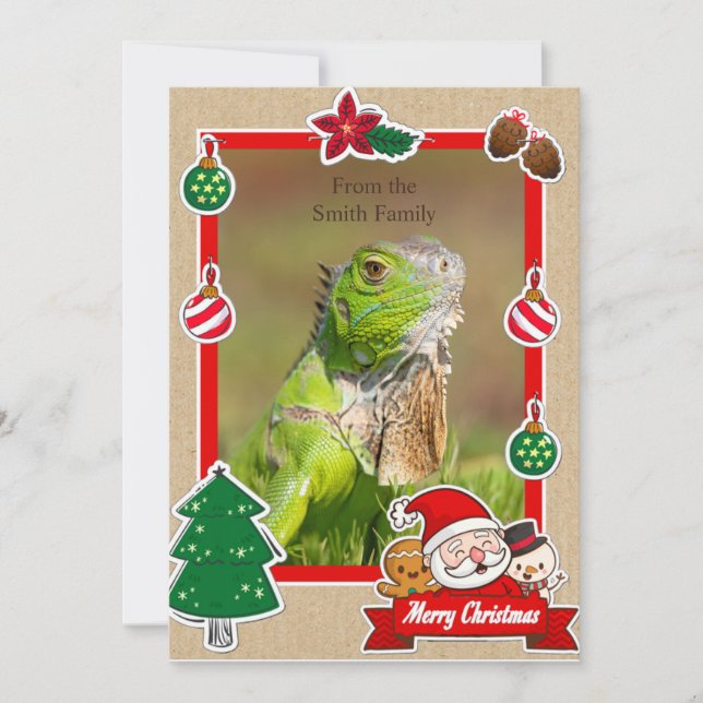 Iguana Christmas Card (Front)