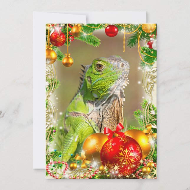 Iguana Christmas Card (Front)