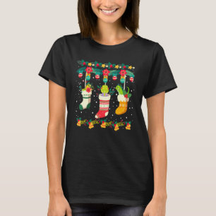 Iguana Christmas Stocks X Mas Lights Pajama Matchi T-Shirt