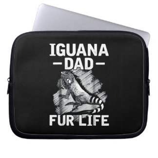 Iguana dad fur life laptop sleeve