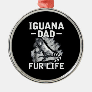 Iguana dad fur life metal tree decoration