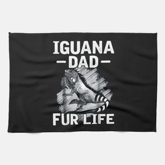Iguana dad fur life tea towel (Horizontal)
