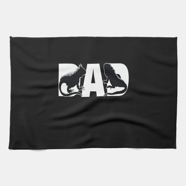 Iguana Dad Tea Towel (Horizontal)