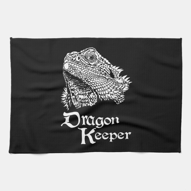Iguana dragon keeper tea towel (Horizontal)