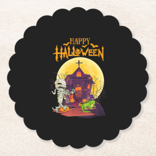 Iguana Halloween Costume Pumpkin Funny Dog Lover Paper Coaster