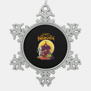 Iguana Halloween Costume Pumpkin Funny Dog Lover Snowflake Pewter Christmas Ornament