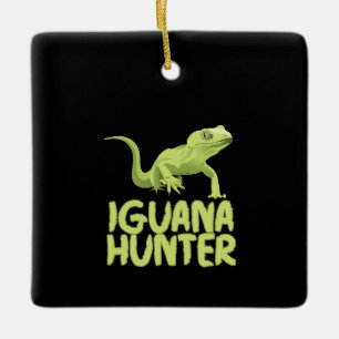 Iguana Hunter - Funny Iguana Reptile Lizard Pet Ceramic Ornament