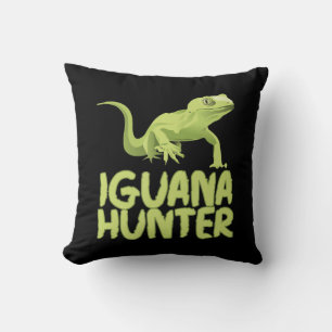 Iguana Hunter - Funny Iguana Reptile Lizard Pet Cushion