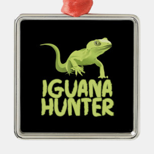 Iguana Hunter - Funny Iguana Reptile Lizard Pet Metal Tree Decoration