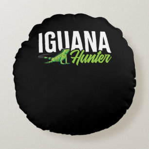 Iguana Hunter Herbivorous Lizard Sharp Eye Specie Round Cushion