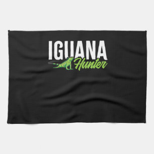 Iguana Hunter Herbivorous Lizard Sharp Eye Specie Tea Towel