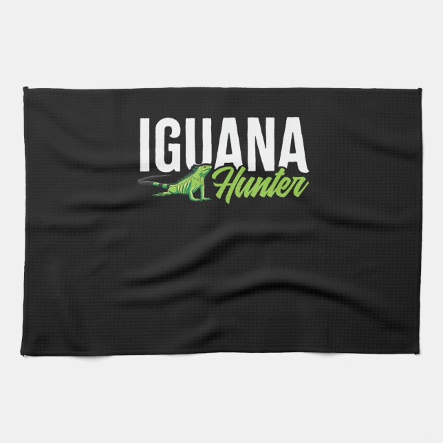 Iguana Hunter Herbivorous Lizard Sharp Eye Specie Tea Towel (Horizontal)