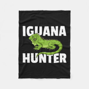 Iguana Hunter Reptile Lizard Hunting Fleece Blanket