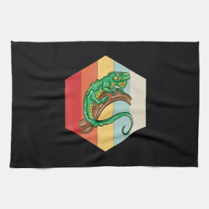 Iguana Illustration Owner Lover Gift Iguanas Love Tea Towel
