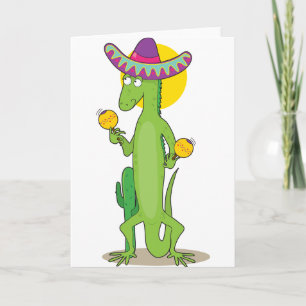 Iguana In A Sombrero Greeting Cards