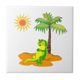 Iguana In The Desert Tile