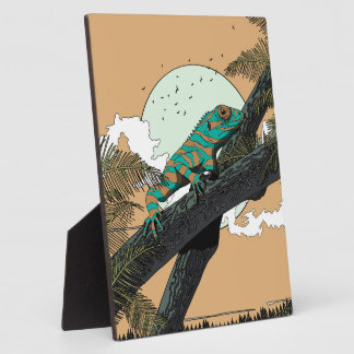 Iguana in the Jungle Plaque