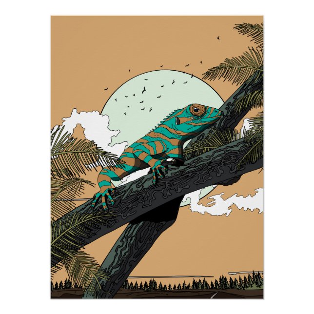 Iguana in the Jungle Poster (Front)