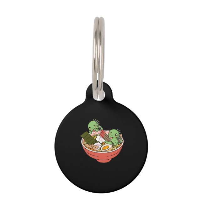 Iguana Kawaii Ramen Funny Pet Gift Pet Tag (Front)
