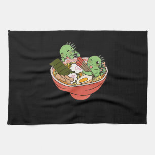 Iguana Kawaii Ramen Funny Pet Gift Tea Towel
