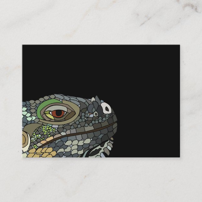 Iguana Lizard Animal Illustration Business Card (Front)