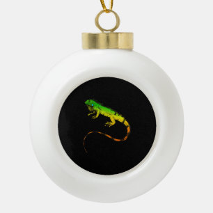 Iguana Lizard  Beautiful Iguana Gift Ceramic Ball Christmas Ornament