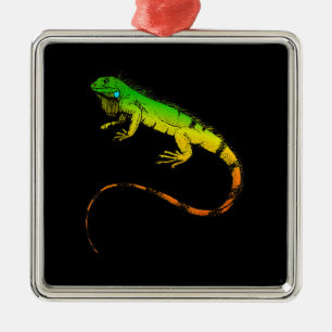 Iguana Lizard Beautiful Iguana Gift Metal Tree Decoration
