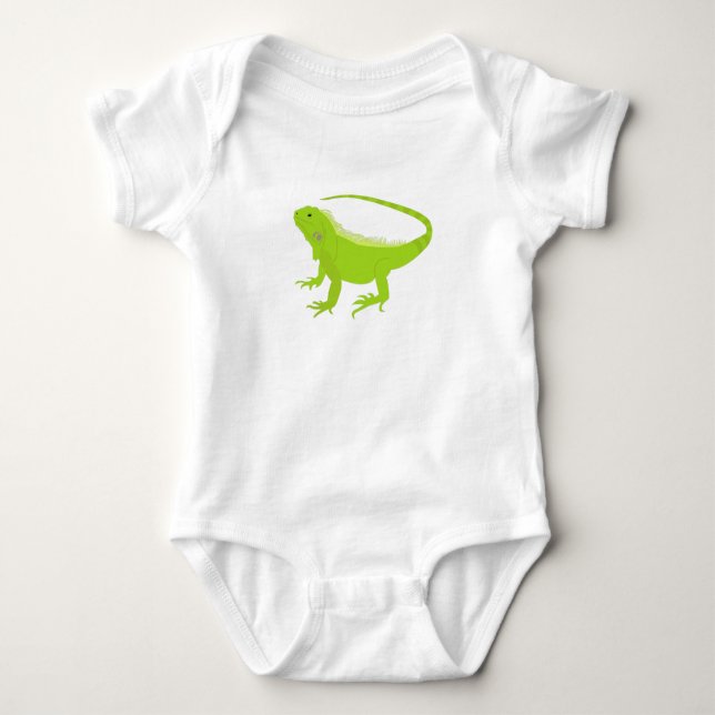 Iguana Lizard Illustration Baby Bodysuit (Front)
