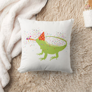 Iguana Lizard Partying Animals Having a Party   Cushion