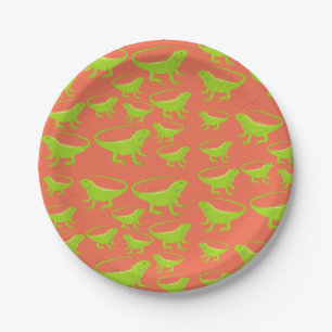 Iguana Lizard Pattern Paper Plate