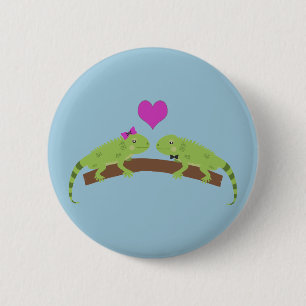 Iguana Love 6 Cm Round Badge