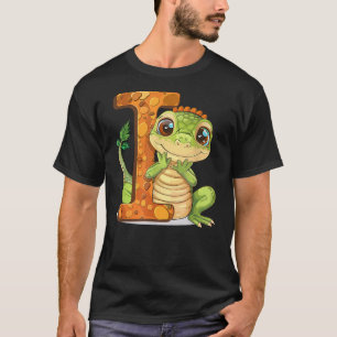 Iguana Lover Gift with Letter I Design; Animal Alp T-Shirt