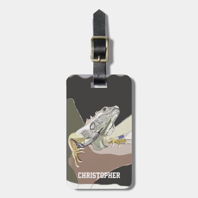 Iguana Luggage Tag (Front Vertical)