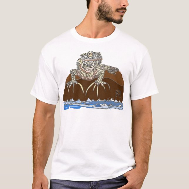 iguana on a Rock with Hermit Crab T-Shirt (Front)