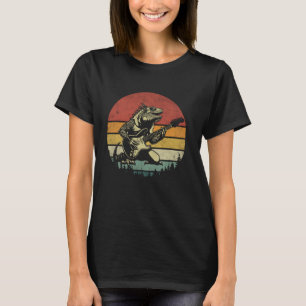 Iguana Playing Electric Guitar Retro Iguana Band R T-Shirt