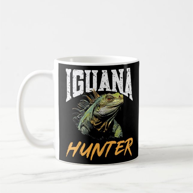 Iguana Reptile Lover Herpetology Iguana Hunter Lon Coffee Mug (Left)