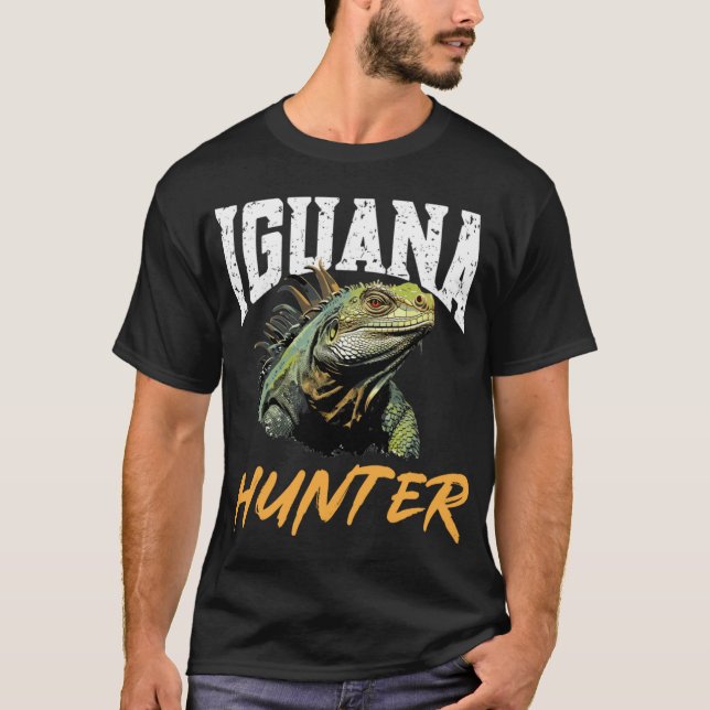 Iguana Reptile Lover Herpetology Iguana Hunter Lon T-Shirt (Front)