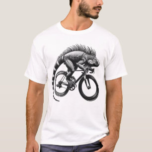 Iguana Riding Bike Biker Bicycle Lover Biking T-Shirt