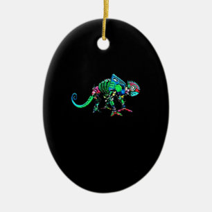 Iguana robot ceramic tree decoration
