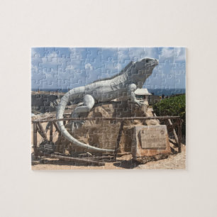 Iguana Sculpture Isla Mujeres,Mexico Jigsaw Puzzle