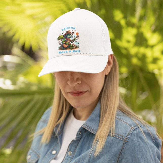 Iguana Serenading Swamp Dweller Rock & Roll Trucker Hat (Creator Uploaded)