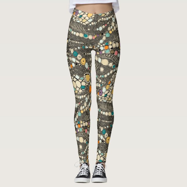 iguana skin black pop leggings (Front)