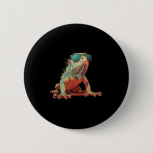 Iguana Sungles Costume For Funny Reptile Lovers  6 Cm Round Badge
