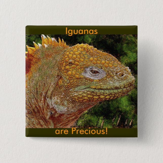 IGUANA WARRIOR Art 15 Cm Square Badge (Front)