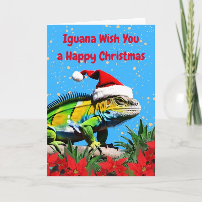Iguana Wish You a Happy Christmas Card (Front)