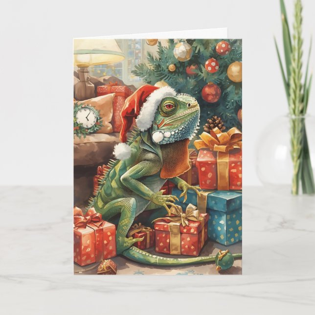 Iguana Wish You a Merry Christmas Card (Front)