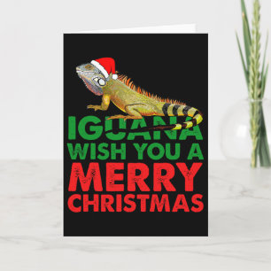 Iguana Wish You A Merry Christmas Funny Iguana Card