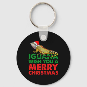 Iguana Wish You A Merry Christmas Funny Iguana Key Ring
